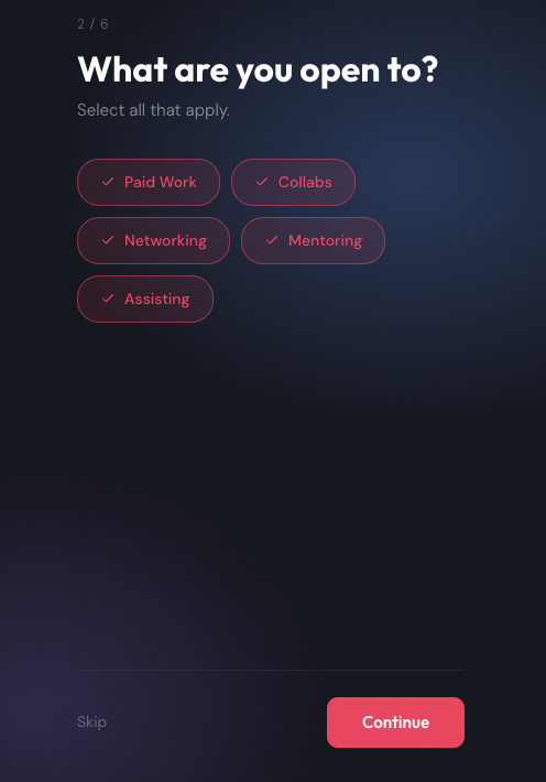 Roles selected